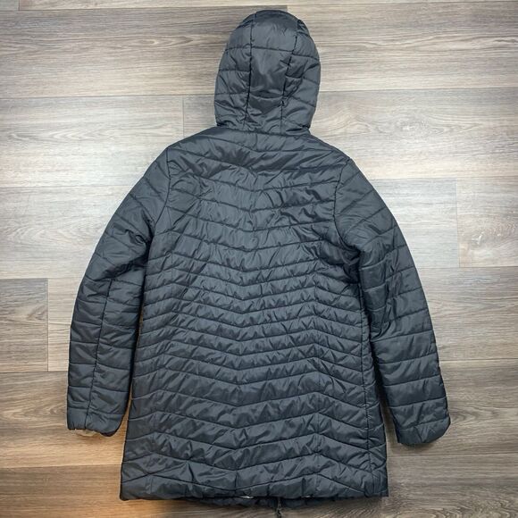 New Balance Quilted Long Puffer Parka Jacket Women’s M Full Zip Black - Picture 8 of 8